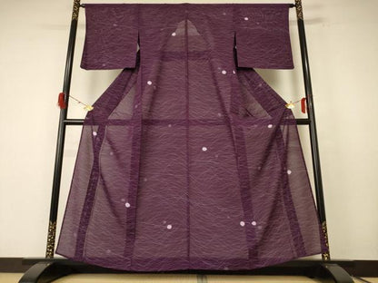 平和屋着物＊夏物 小紋 絽 芝文 正絹 逸品 AABE7464jd