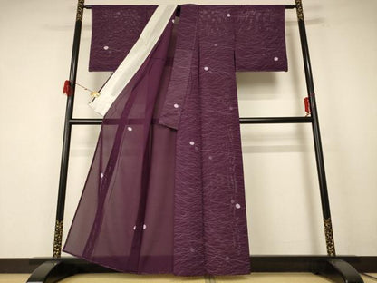 平和屋着物＊夏物 小紋 絽 芝文 正絹 逸品 AABE7464jd