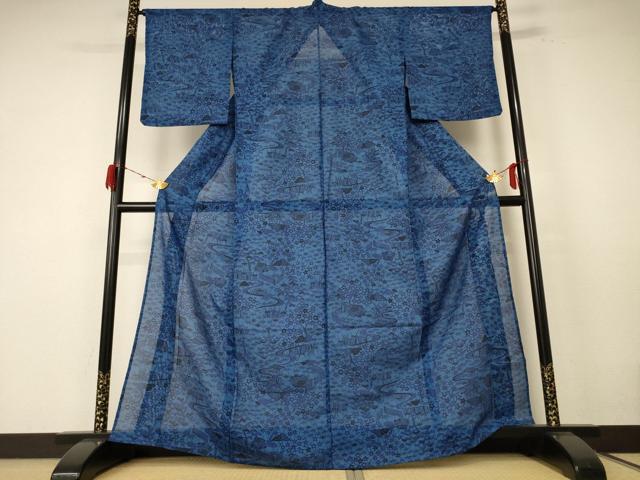 平和屋着物＊夏物 小紋 絽 松竹梅 洗える着物 AABE7467jd