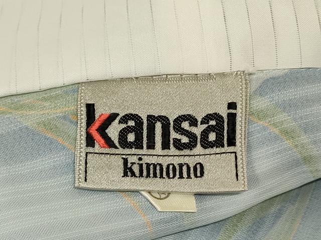 平和屋着物＊夏物 世界的ファッションデザイナー 山本寛斎 kansaiブランド 小紋 紗 草花文 洗える着物 AABE7468jd