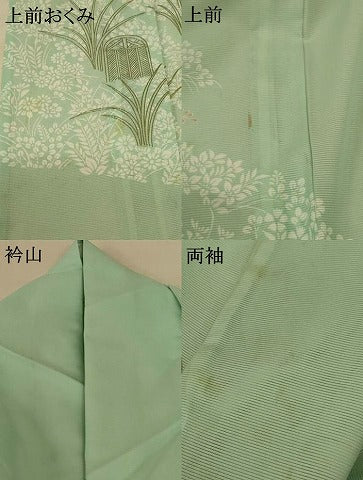 平和屋着物＊夏物　訪問着　絽　草花文　洗える着物　AABE7469jd