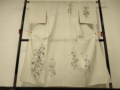 平和屋着物＊夏物 訪問着 紗 作家物 草花文 正絹 逸品 AABE7471jd