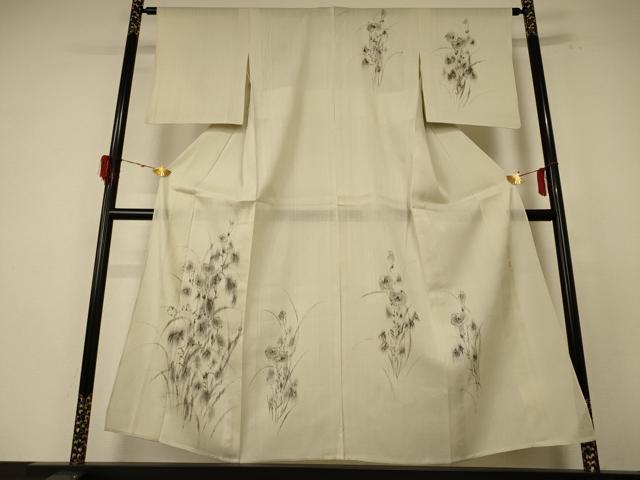 平和屋着物＊夏物 訪問着 紗 作家物 草花文 正絹 逸品 AABE7471jd