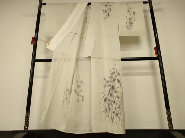 平和屋着物＊夏物 訪問着 紗 作家物 草花文 正絹 逸品 AABE7471jd