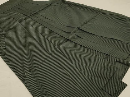 平和屋着物＊夏物 男性 行灯袴 縞 正絹 逸品 AABE7474jd