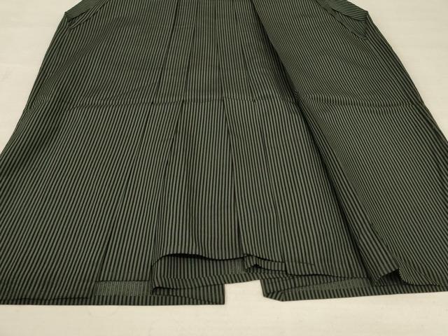 平和屋着物＊夏物 男性 行灯袴 縞 正絹 逸品 AABE7474jd