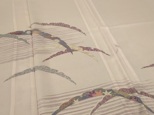平和屋着物＊夏物 訪問着 絽 雪芝花文 金彩 洗える着物 AABE7476jd