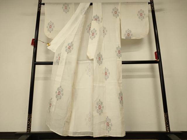平和屋着物＊夏物 越後上布 幾何学文様 苧麻 逸品 AABE7483jd