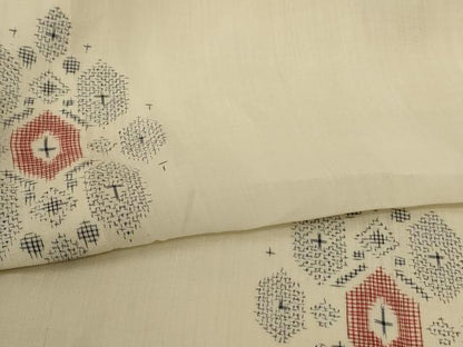 平和屋着物＊夏物 越後上布 幾何学文様 苧麻 逸品 AABE7483jd