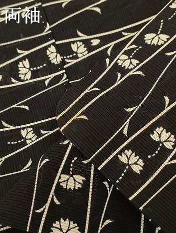 平和屋着物＊夏物 小紋 絽 枝花文 正絹 逸品 AABE7486jd
