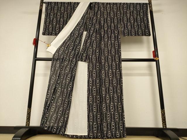 平和屋着物＊夏物 小紋 絽 枝花文 正絹 逸品 AABE7486jd