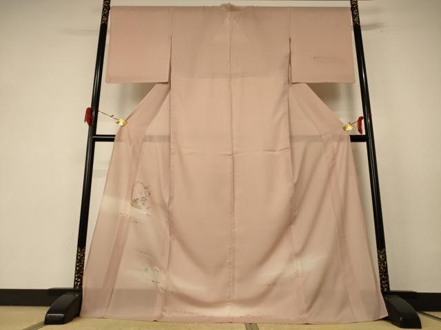 平和屋着物＊夏物 訪問着 絽 刺繍 花籠文 暈し染め 金彩 ロング丈 正絹 逸品 AABE7488jd