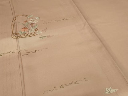 平和屋着物＊夏物 訪問着 絽 刺繍 花籠文 暈し染め 金彩 ロング丈 正絹 逸品 AABE7488jd
