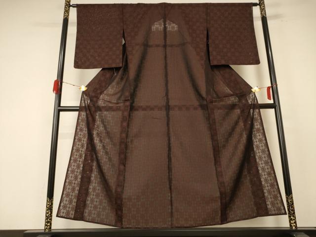 平和屋着物＊夏物 小紋 紗 幾何学文様 正絹 逸品 未使用 AABE7490jd