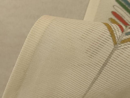 平和屋着物＊夏物 小紋 絽 松葉文 銀彩 正絹 逸品 AABE7491jd