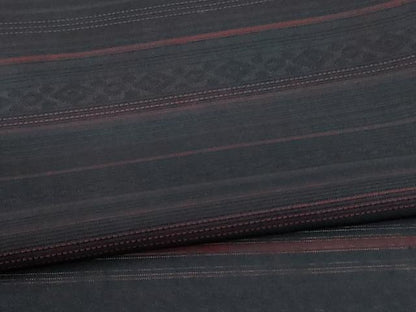 平和屋着物＊夏物 小紋 紗 横段文 正絹 逸品 AABE7493jd
