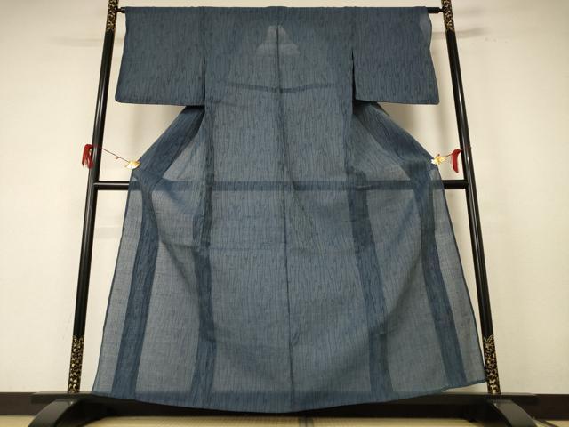 平和屋着物＊夏物 お召 紗 杢目文 正絹 逸品 AABE7495jd