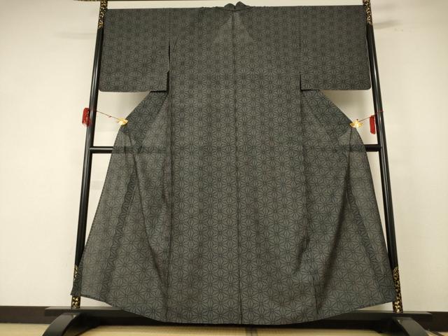 平和屋着物＊夏物 本場大島紬 夏大島 麻の葉文様 正絹 逸品 AABE7496jd