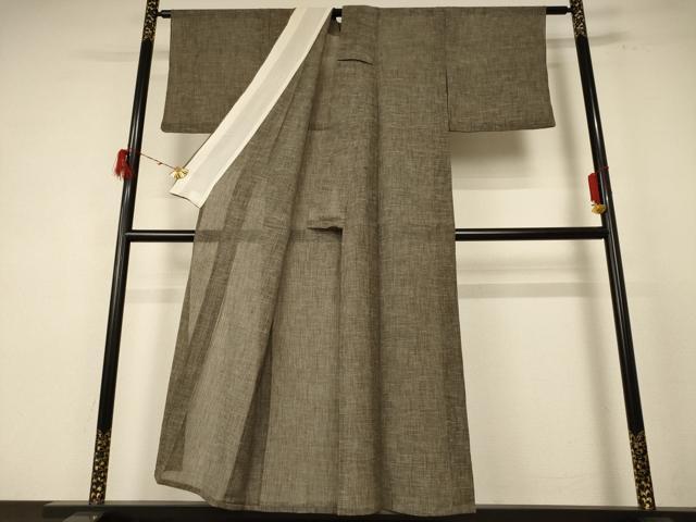 平和屋着物＊夏物 小紋 紗 霞文 AABE7499jd