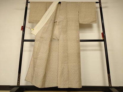 平和屋着物＊夏物　小千谷ちぢみ　絣柄　麻　逸品　AABE7502jd