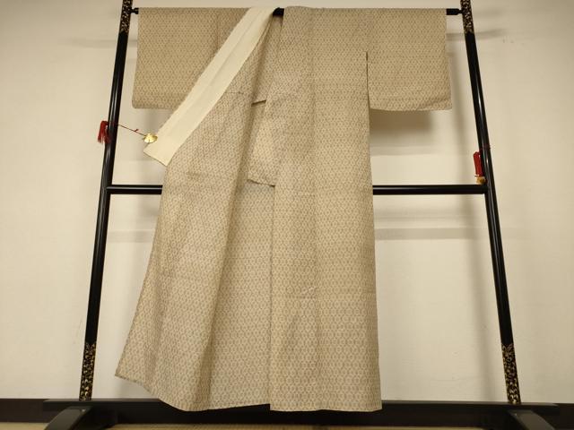 平和屋着物＊夏物　小千谷ちぢみ　絣柄　麻　逸品　AABE7502jd