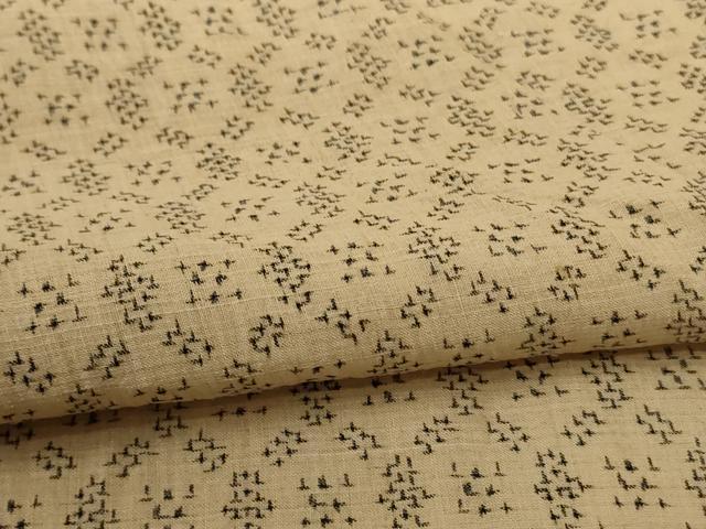 平和屋着物＊夏物　小千谷ちぢみ　絣柄　麻　逸品　AABE7502jd