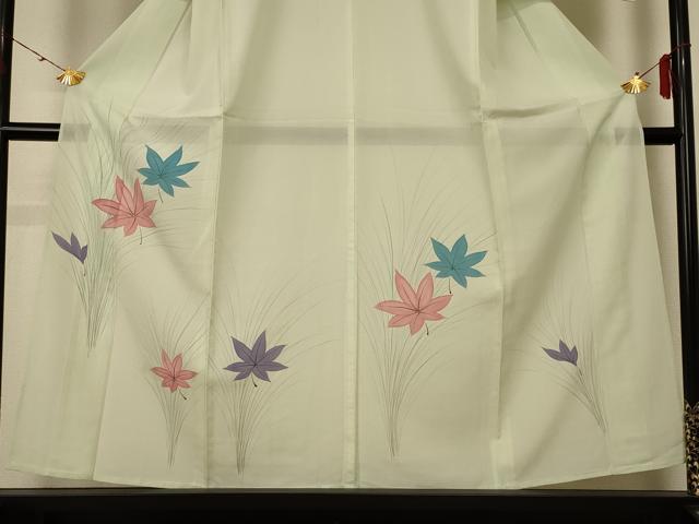平和屋着物＊夏物 訪問着 絽 楓文 正絹 逸品 AABE7505jd