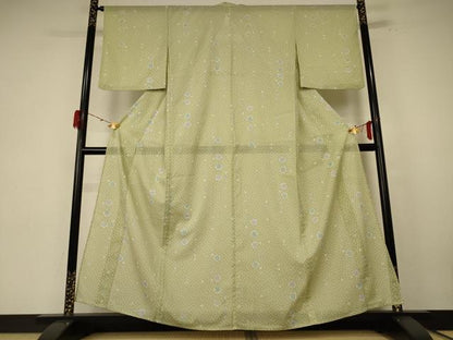平和屋着物＊夏物 小紋 絽 花尽くし 洗える着物 AABE7508jd
