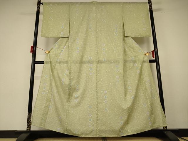 平和屋着物＊夏物 小紋 絽 花尽くし 洗える着物 AABE7508jd