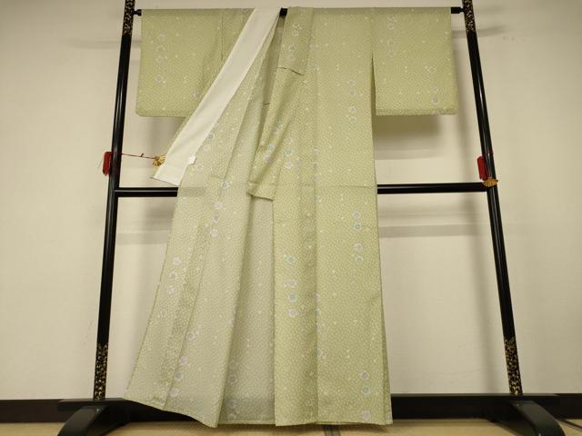 平和屋着物＊夏物 小紋 絽 花尽くし 洗える着物 AABE7508jd