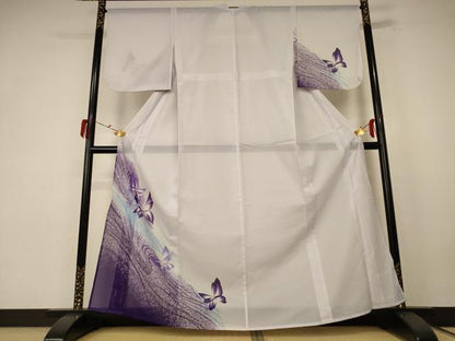 平和屋着物＊夏物 訪問着 絽 舞蝶文 洗える着物 AABE7509jd