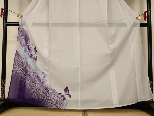 平和屋着物＊夏物 訪問着 絽 舞蝶文 洗える着物 AABE7509jd