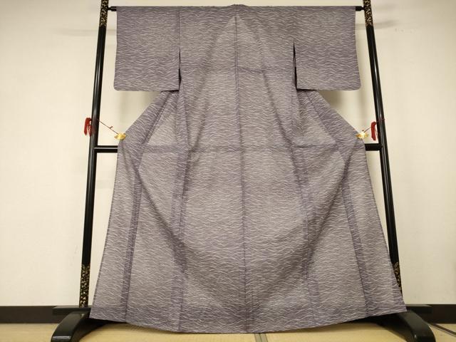 平和屋着物＊夏物 小紋 絽 芝文 さんび謹製 洗える着物 AABE7510jd