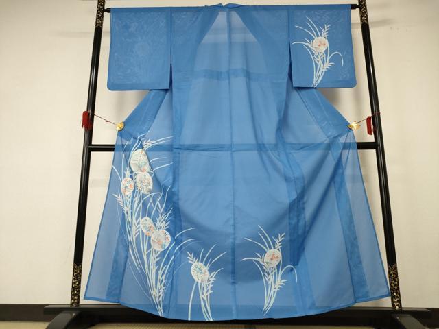 平和屋着物＊夏物 訪問着 絽 団扇草花文 洗える着物 AABE7513jd