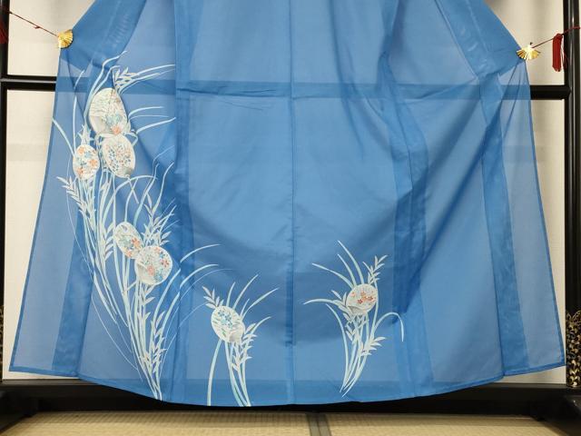 平和屋着物＊夏物 訪問着 絽 団扇草花文 洗える着物 AABE7513jd