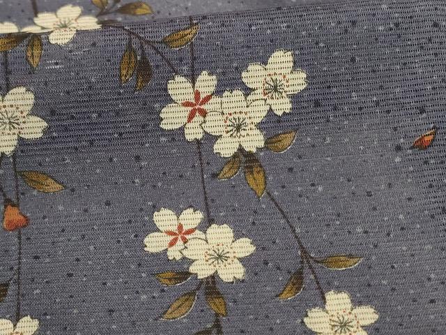 平和屋着物＊夏物 訪問着 絽 桜 洗える着物 AABE7515jd