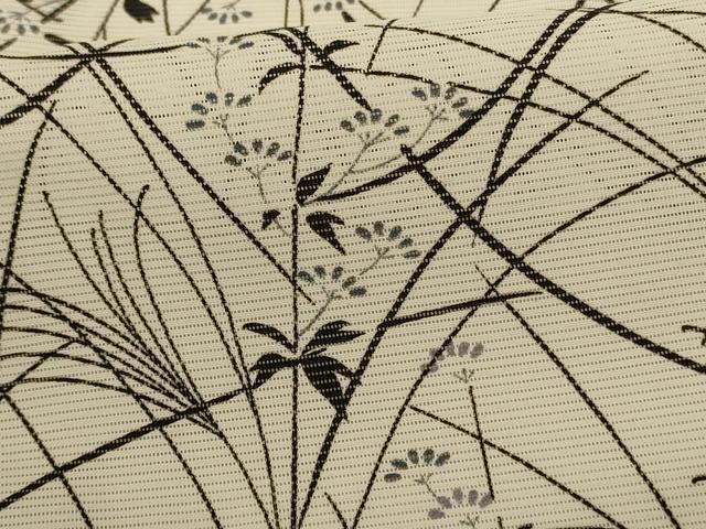 平和屋着物＊夏物 小紋 絽 草葉文 洗える着物 AABE7517jd