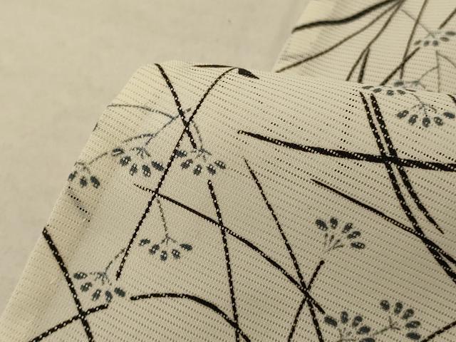 平和屋着物＊夏物 小紋 絽 草葉文 洗える着物 AABE7517jd