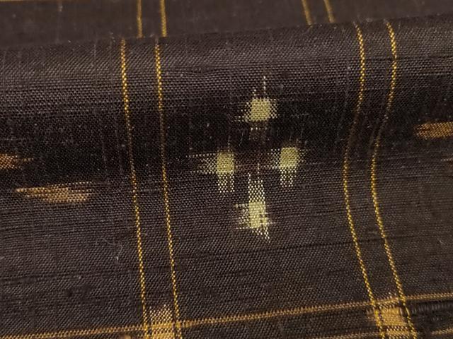 平和屋着物○上質な紬 格子 正絹 逸品 AABE7521ck