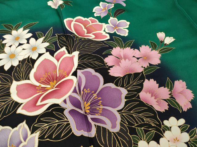 平和屋着物○豪華振袖 枝垂れ花文 金彩 やまと誂製 正絹 逸品 CABA8031ut