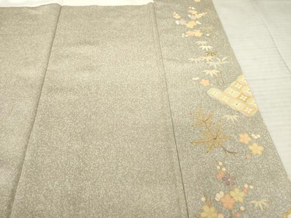 平和屋着物●訪問着 友禅 飛鶴吉祥花文 正絹 逸品 AABE7558ck