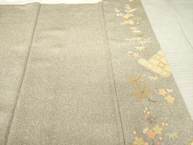 平和屋着物●訪問着 友禅 飛鶴吉祥花文 正絹 逸品 AABE7558ck