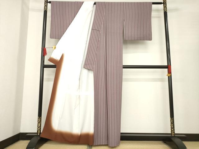 高級洗える着物 英　はなぶさ 平和屋着物○洗える最高級着物 ＜英＞はなぶさ謹製 小紋 縞 洗える着物