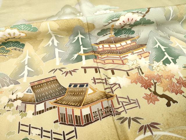 285 振袖フルセット 正絹 黄土色 薄茶 金銀彩 シック アースカラー 振袖 フルセット 正絹 マスタード 大人かわいい アースカラー 古典柄