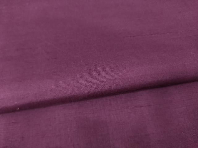 平和屋着物●上質な紬　色無地　暗紅色　正絹　逸品　AABE7573ck