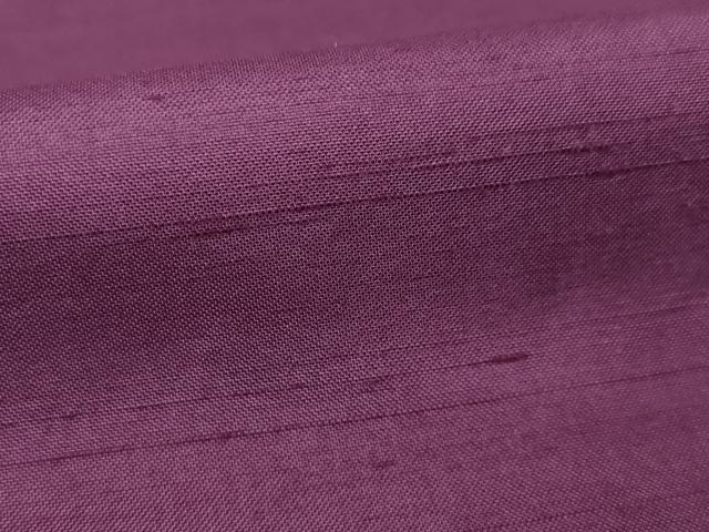 平和屋着物●上質な紬　色無地　暗紅色　正絹　逸品　AABE7573ck