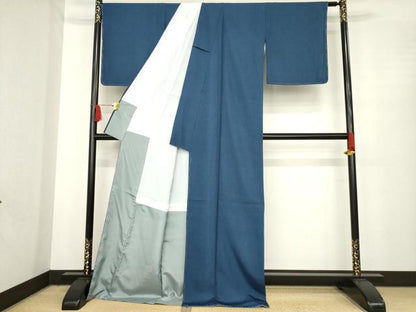 平和屋着物●江戸小紋　鮫小紋柄　ロング丈　正絹　逸品　未使用　AABE7577ck