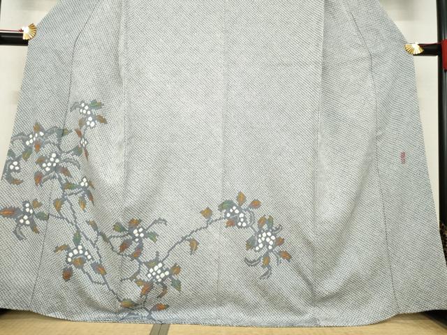 平和屋着物●訪問着　作家物　総絞り　南天文　金彩　正絹　逸品　AABE7580ck