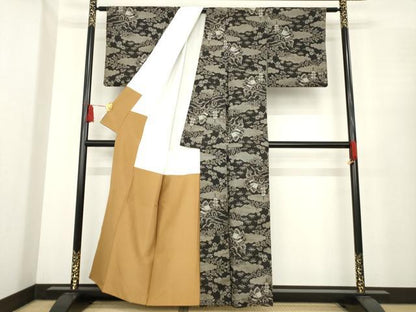 平和屋着物●本場大島紬　カタス9マルキ　総絣　風景文　正絹　逸品　AABE7596ck