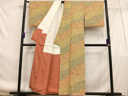 平和屋着物■上質な小紋　風景草花文　正絹　逸品　AABE7694oa